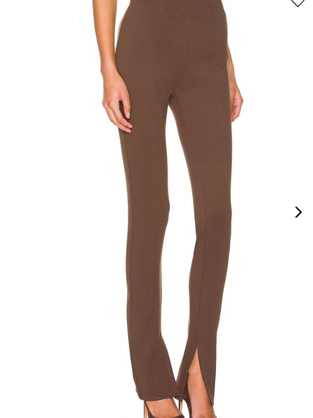 ANINE BING Max Paneled Split-Hem Ponte Pants-Espresso/Brown- US 0/2 MSRP $229